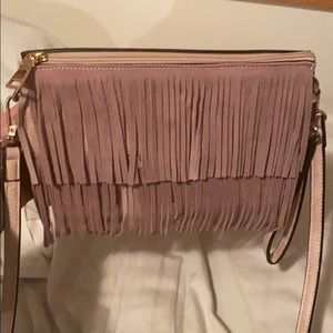 Fringe mauve/pink purse